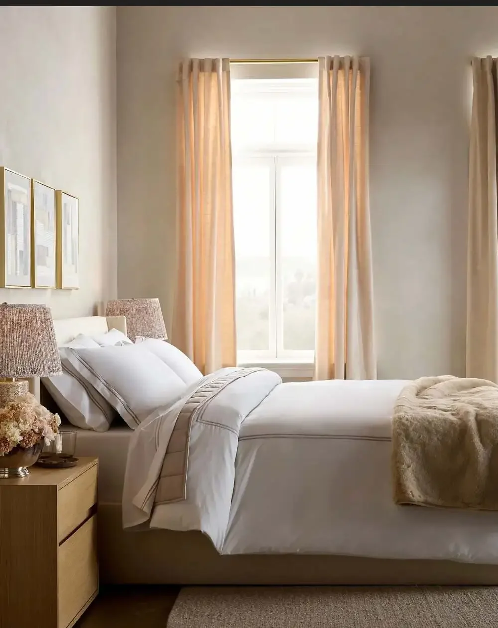 Quince Organic Crisp Percale Embellished King / Cal. King Duvet Cover Sham Set